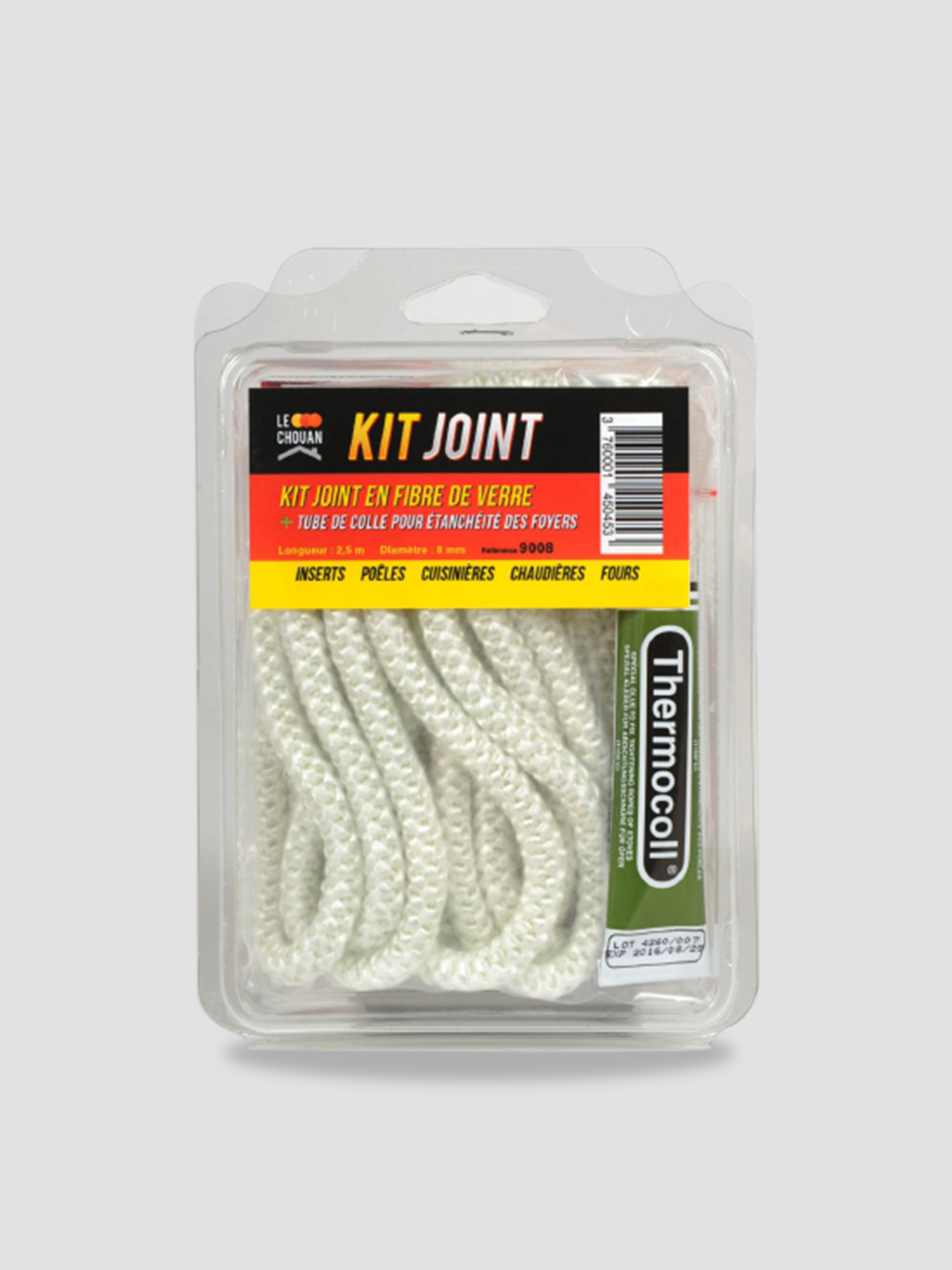 Kit joint thermique + tube de colle pour étanchéité - fibre de verre 6/8/10  ou 12 mm ASSISTANCE CHIMIQUE
